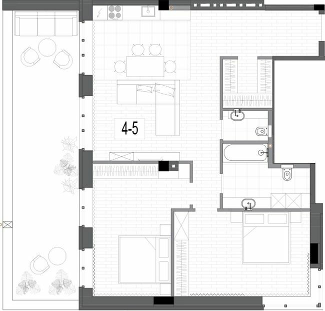 2-комнатная 93.8 м² в КД на Короленко от 28 700 грн/м², Днепр