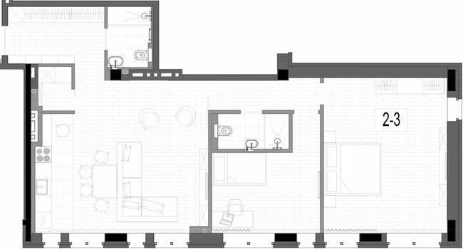 2-комнатная 98.3 м² в КД на Короленко от 33 150 грн/м², Днепр