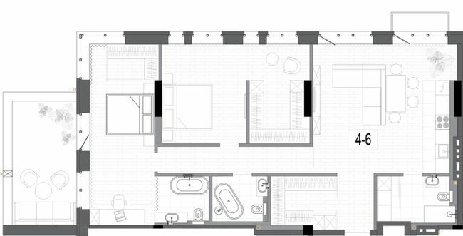 2-комнатная 115 м² в КД на Короленко от 27 600 грн/м², Днепр