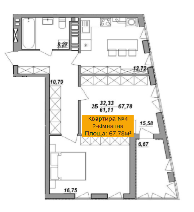 2-комнатная 67.78 м² в ЖК Адамант от 13 800 грн/м², Тернополь