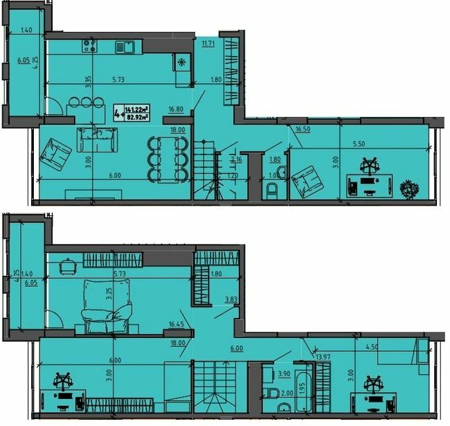 Дворівнева 141.22 м² в ЖК на вул. Винниченко, 8а від 16 800 грн/м², Тернопіль