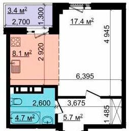 1-кімнатна 36.9 м² в ЖК Криптон від 22 000 грн/м², Харків