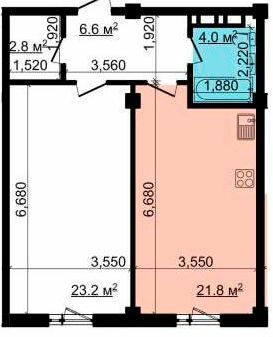 1-комнатная 58.4 м² в ЖК Криптон от 22 000 грн/м², Харьков