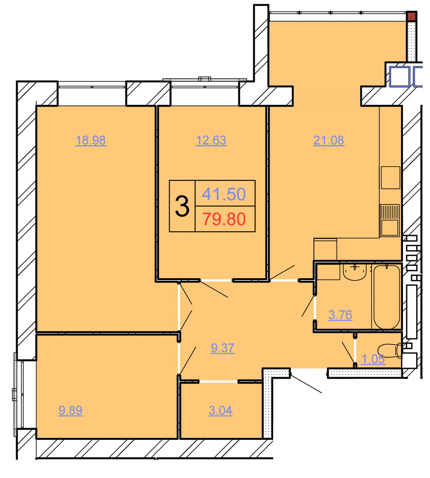 3-комнатная 79.8 м² в ЖК Avila Lux II от 19 000 грн/м², Хмельницкий