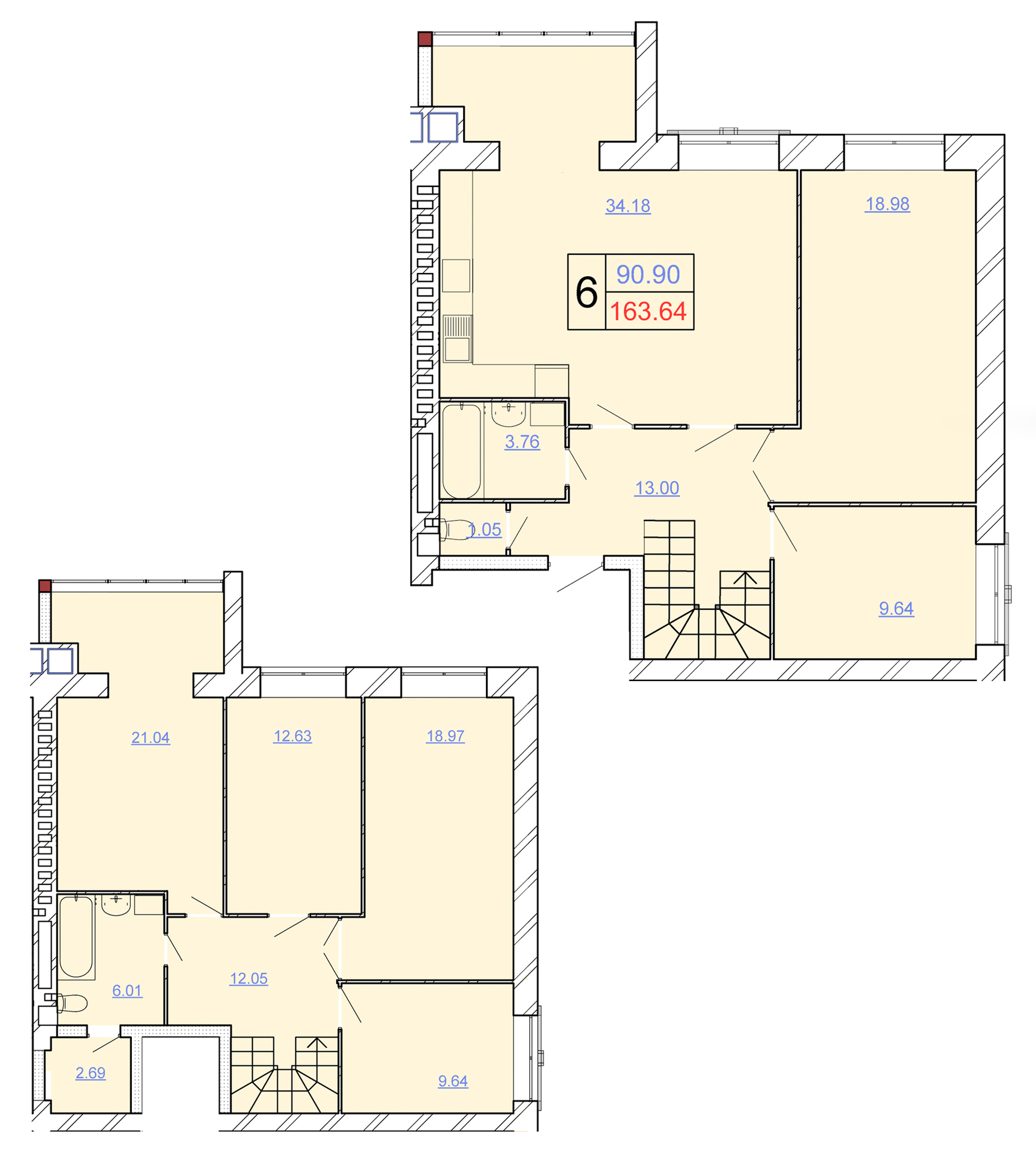 Двухуровневая 163.64 м² в ЖК Avila Lux II от 22 000 грн/м², Хмельницкий