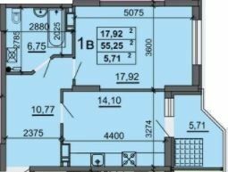 1-кімнатна 55.25 м² в ЖК на вул. Смілянська, 48, 50, 54 від 17 500 грн/м², Черкаси