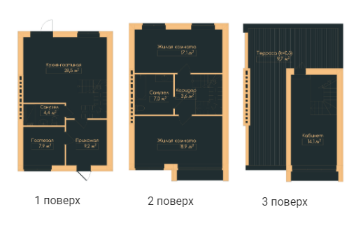 Таунхаус 120.4 м² в Таунхаус Elwood Townhouse від 18 854 грн/м², с. Білогородка