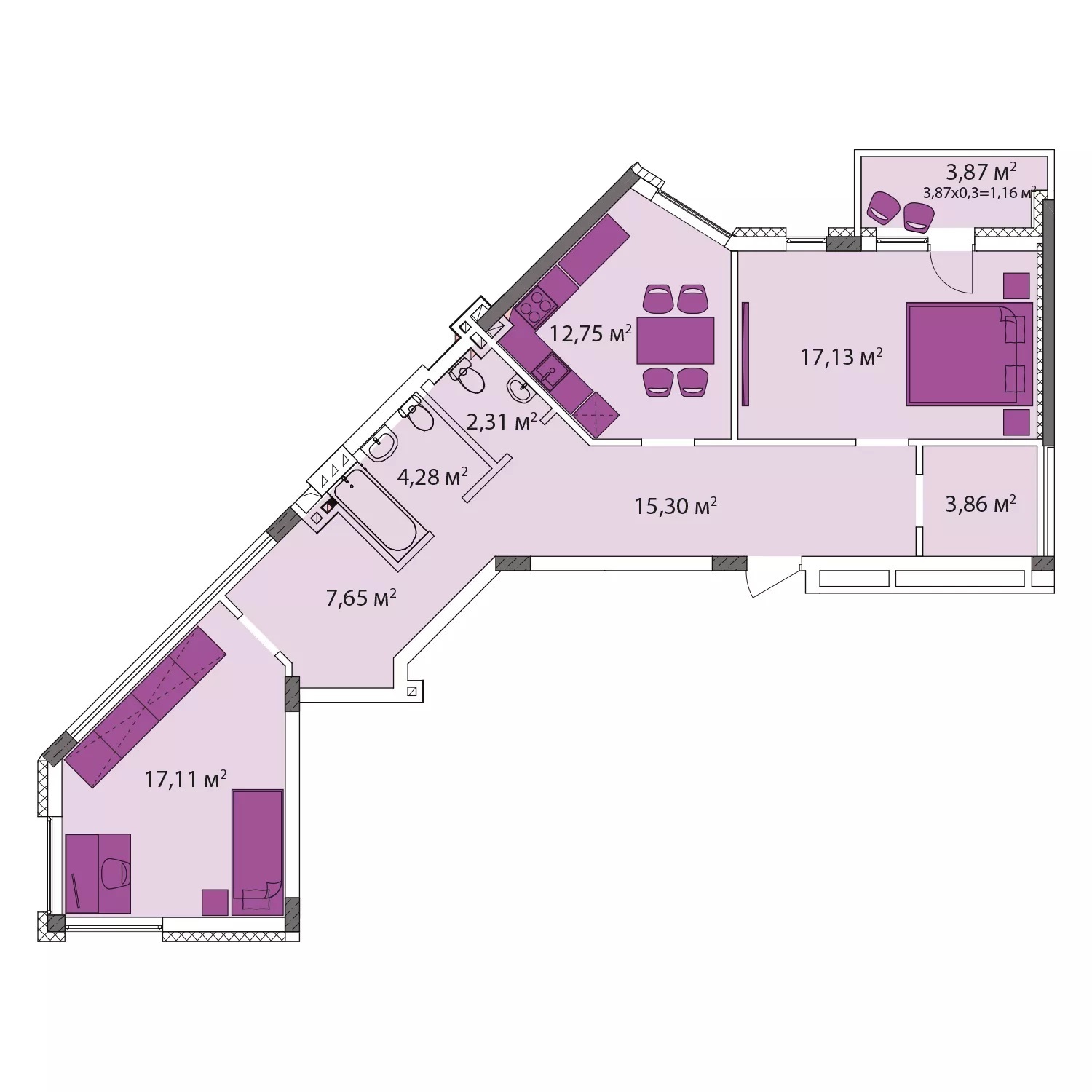 2-комнатная 81.88 м² в ЖК Лавандовый от 21 379 грн/м², г. Бровары