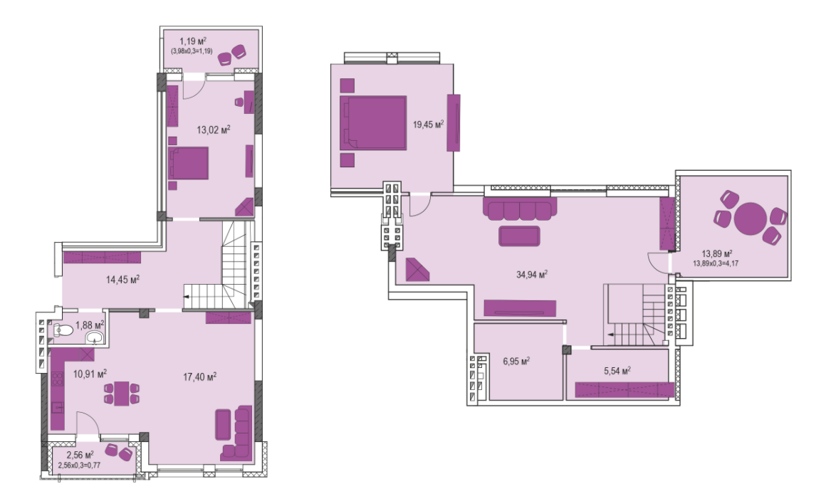 Двухуровневая 130.67 м² в ЖК Лавандовый от 24 943 грн/м², г. Бровары