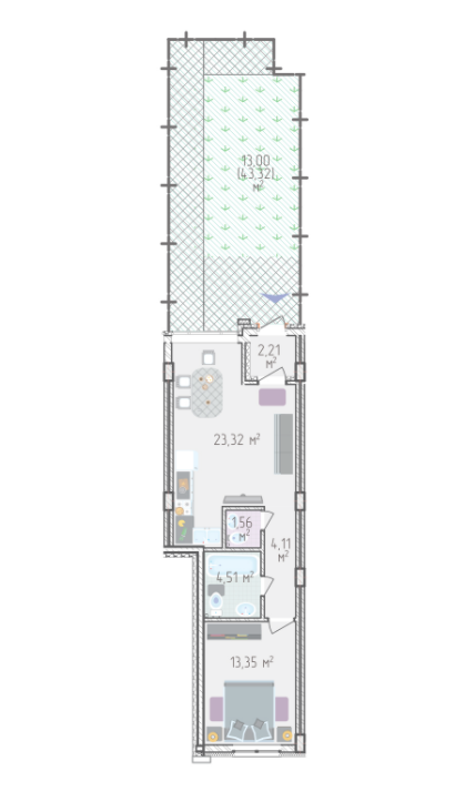 2-комнатная 62.06 м² в ЖК Лавандовый от 27 198 грн/м², г. Бровары