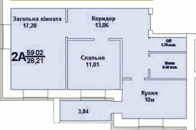 2-комнатная 59.02 м² в ЖК Европейский от 14 300 грн/м², Хмельницкий