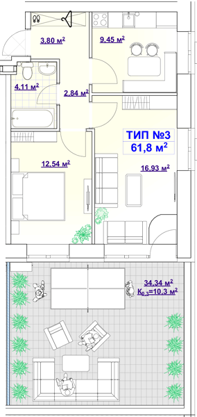 2-комнатная 61.8 м² в ЖК BARVY от 21 750 грн/м², Днепр