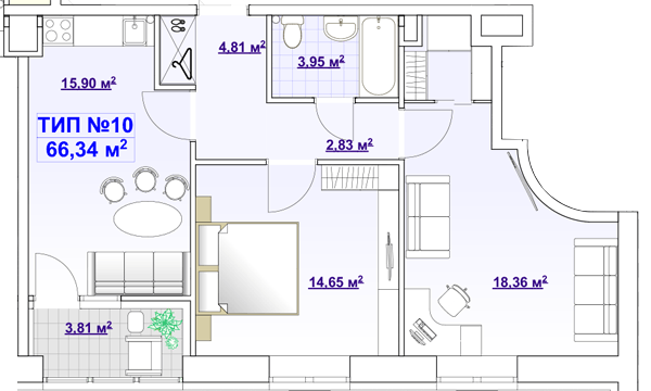 2-кімнатна 66.34 м² в ЖК BARVY від 21 750 грн/м², Дніпро