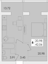 1-комнатная 42.06 м² в ЖК GREEN VILLAGE от 12 000 грн/м², Житомир