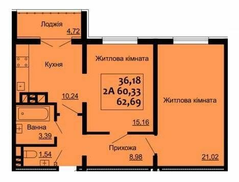 2-комнатная 62.69 м² в ЖК Варшавський от 14 100 грн/м², г. Ковель