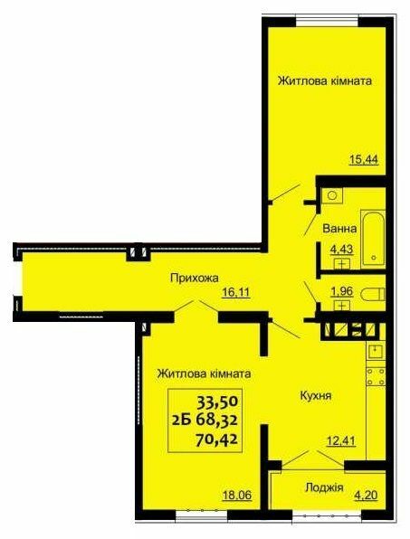 2-кімнатна 70.42 м² в ЖК Варшавський від 14 100 грн/м², м. Ковель