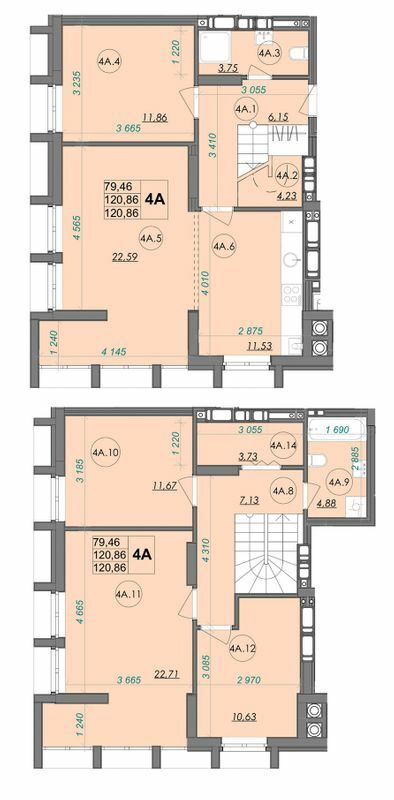 Дворівнева 121.92 м² в ЖК Panorama від 14 000 грн/м², Луцьк