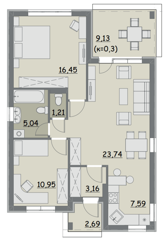 Котедж 71.7 м² в КМ Щасливий Хутірок від 20 921 грн/м², с. Гнідин