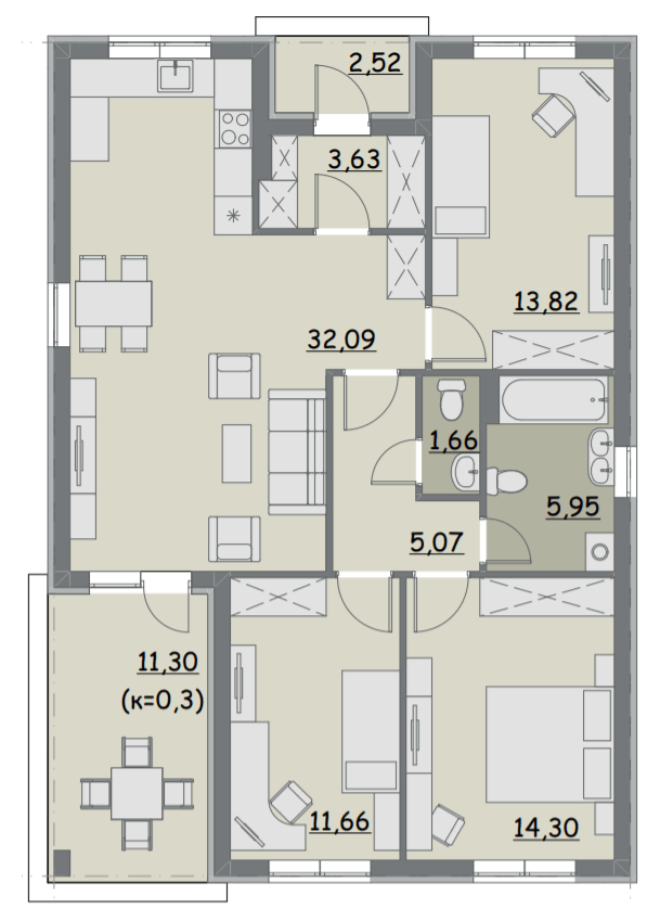 Коттедж 92.3 м² в КП Счастливый Хуторок от 21 018 грн/м², с. Гнедин