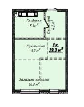 Студія 29.3 м² в ЖК Скай Сіті Плюс від 20 850 грн/м², Одеса