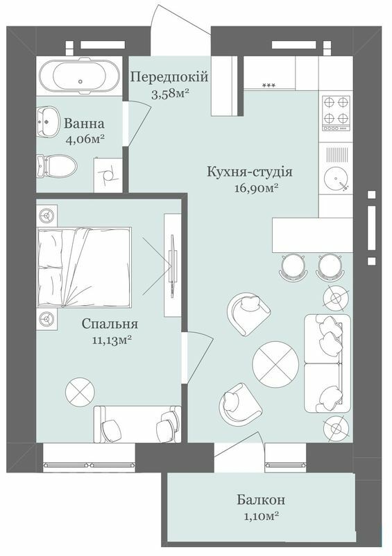 1-комнатная 36.77 м² в ЖК West Towers от 20 250 грн/м², Ужгород