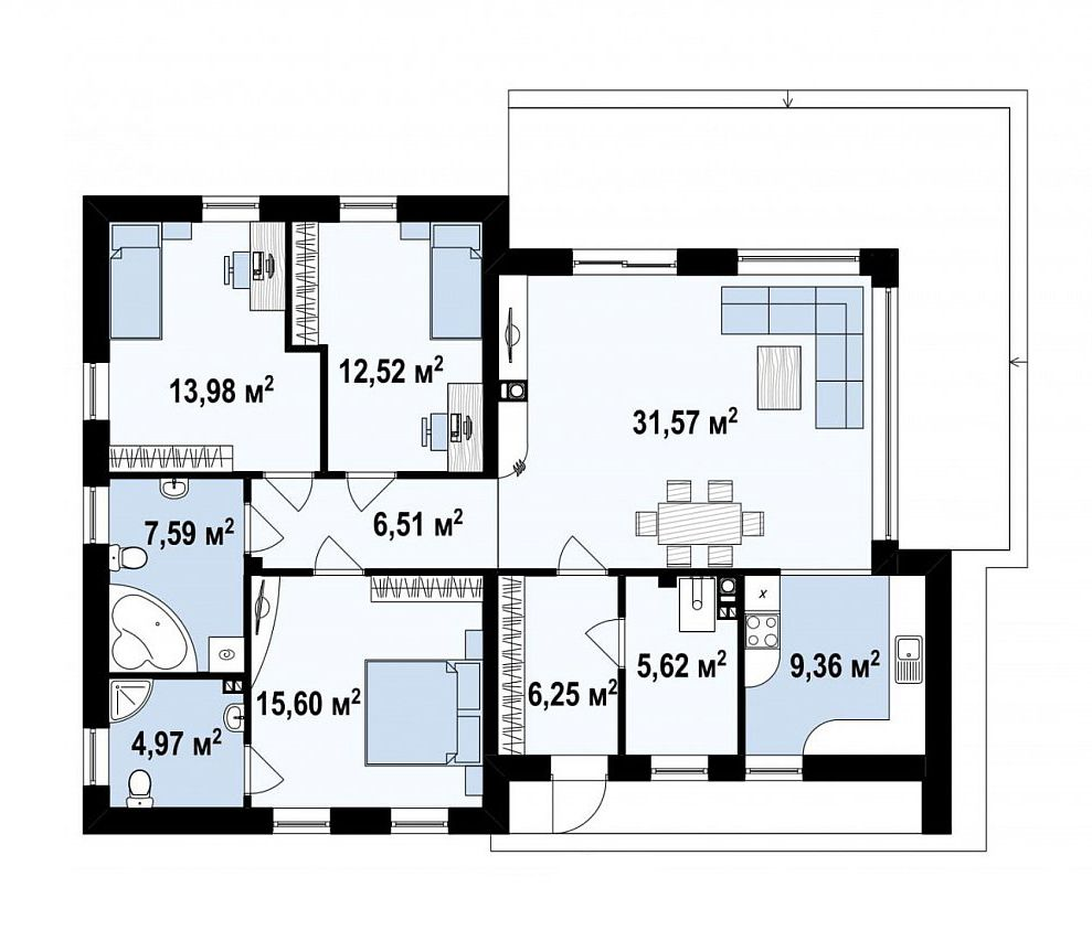 Котедж 123.2 м² в КМ Ula.community від 20 292 грн/м², с. Зазим`я