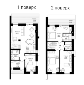 Таунхаус 158 м² в КМ Toscana House 2 від 17 025 грн/м², м. Буча