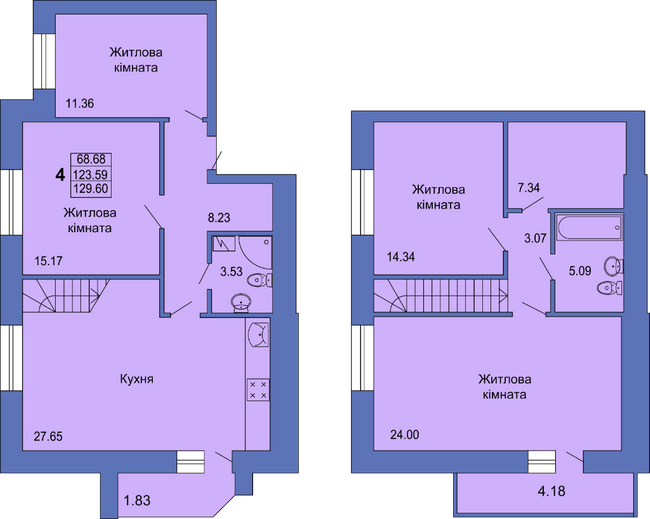 Дворівнева 129.6 м² в ЖК на вул. Миру, 18В від 21 000 грн/м², Полтава