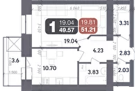 1-кімнатна 51.21 м² в ЖК Стандарт від 23 000 грн/м², Полтава