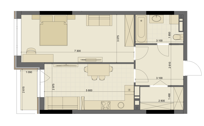 1-комнатная 58.23 м² в ЖК High Hills от 44 600 грн/м², Харьков