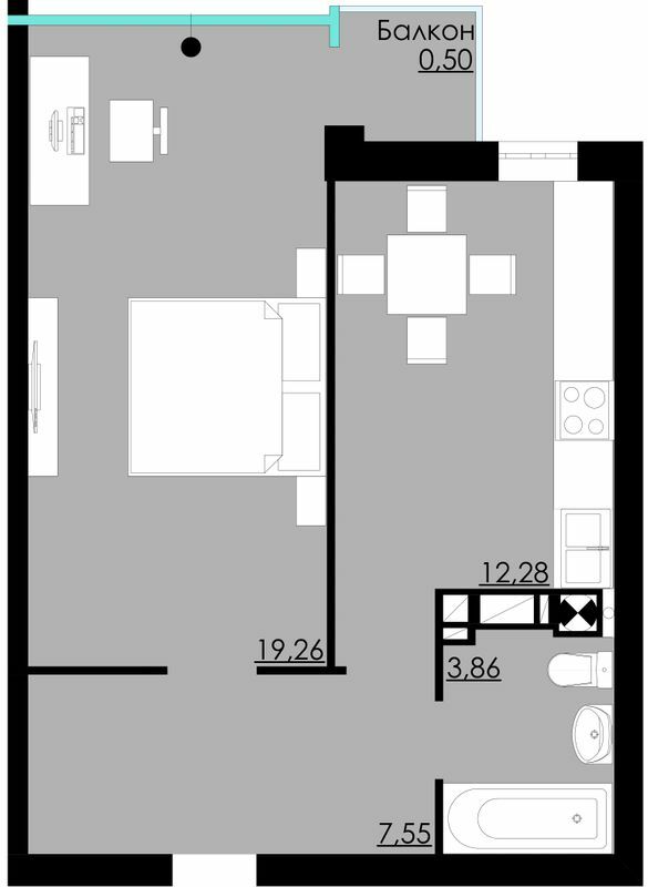 1-кімнатна 43.43 м² в ЖК Comfort City від 13 500 грн/м², Чернівці