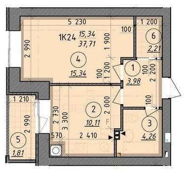 1-комнатная 37.71 м² в ЖК Французский бульвар от 16 650 грн/м², г. Вышгород