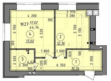 1-комнатная 44.74 м² в ЖК Французский бульвар от 16 650 грн/м², г. Вышгород