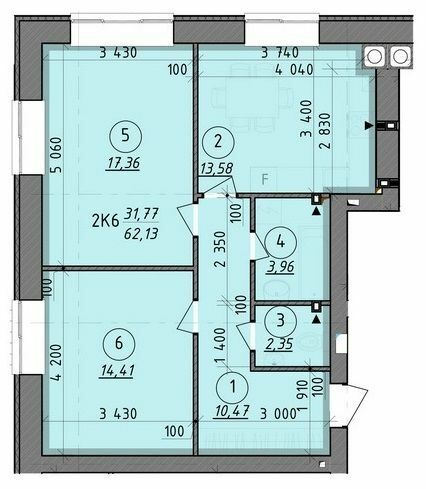 2-комнатная 62.13 м² в ЖК Французский бульвар от 19 150 грн/м², г. Вышгород