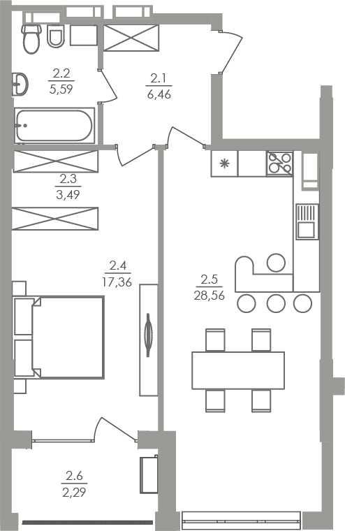 1-кімнатна 63.75 м² в ЖК Greenville на Печерську від 70 100 грн/м², Київ