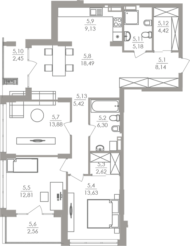 3-кімнатна 105.03 м² в ЖК Greenville на Печерську від 56 350 грн/м², Київ