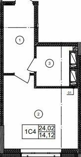 1-комнатная 24.02 м² в ЖК Olympic Park от 23 500 грн/м², Киев