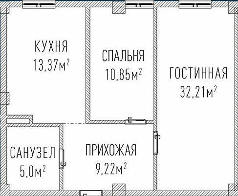 2-кімнатна 59.8 м² в ЖК Лондон Парк від 31 950 грн/м², Київ