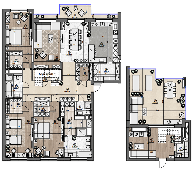 Двухуровневая 244.33 м² в ЖК Dynastia BC от 26 950 грн/м², г. Белая Церковь