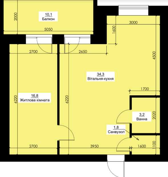 2-кімнатна 66.2 м² в ЖК Калина Таун від забудовника, смт Калинівка