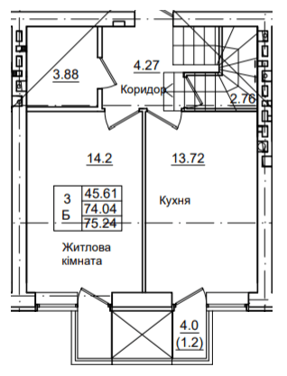 3-комнатная 75.24 м² в ЖК Петровский городок от 15 150 грн/м², с. Святопетровское