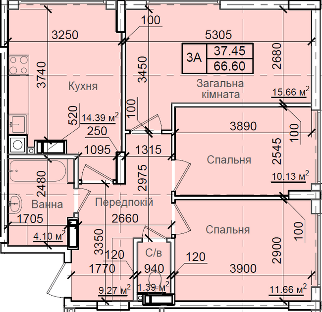 3-комнатная 66.6 м² в ЖК Петровский квартал от 17 000 грн/м², с. Святопетровское