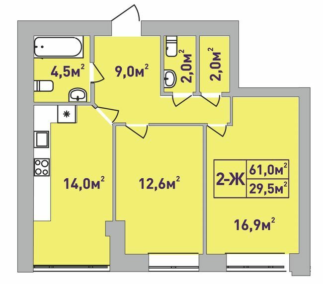 2-кімнатна 61 м² в ЖК Центральний-Преміум від 28 850 грн/м², м. Ірпінь