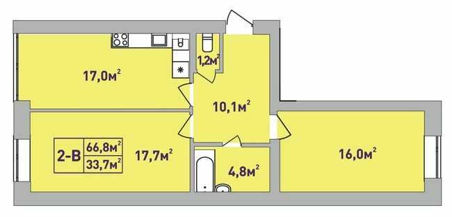 2-кімнатна 66.8 м² в ЖК Центральний-Преміум від 28 850 грн/м², м. Ірпінь