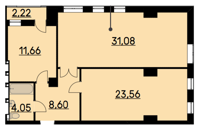 2-кімнатна 79.62 м² в ЖК Bauhaus від 29 600 грн/м², Харків