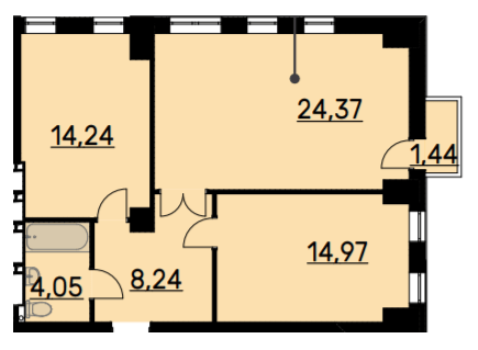 2-кімнатна 66.3 м² в ЖК Bauhaus від 36 200 грн/м², Харків