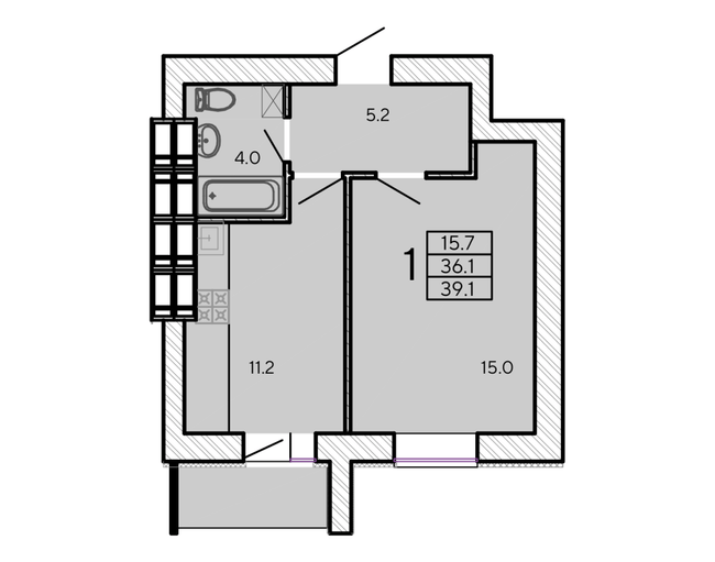 1-кімнатна 39.1 м² в ЖК ZerNova від 24 000 грн/м², Харків