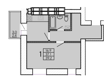 1-кімнатна 39.2 м² в ЖК ZerNova від 24 000 грн/м², Харків