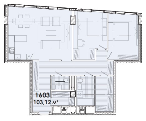 2-комнатная 103.12 м² в МФК Ermolaev Center от 47 800 грн/м², Днепр