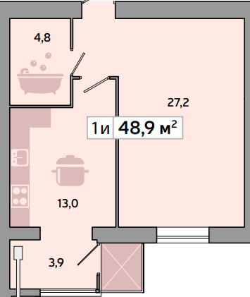 1-комнатная 48.9 м² в ЖК Днепровская Брама 2 от 15 900 грн/м², пгт Слобожанское